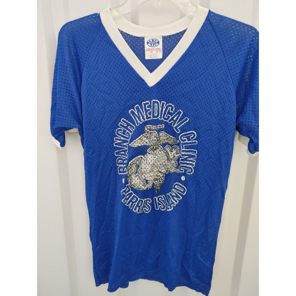 Vintage Mens Shirt Venus Athletic Wear Mesh Vneck Parris Island 38 40